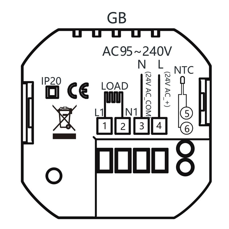 Programmable Smart Home Thermostat AC95~240V Voice Control LED Screen IP20