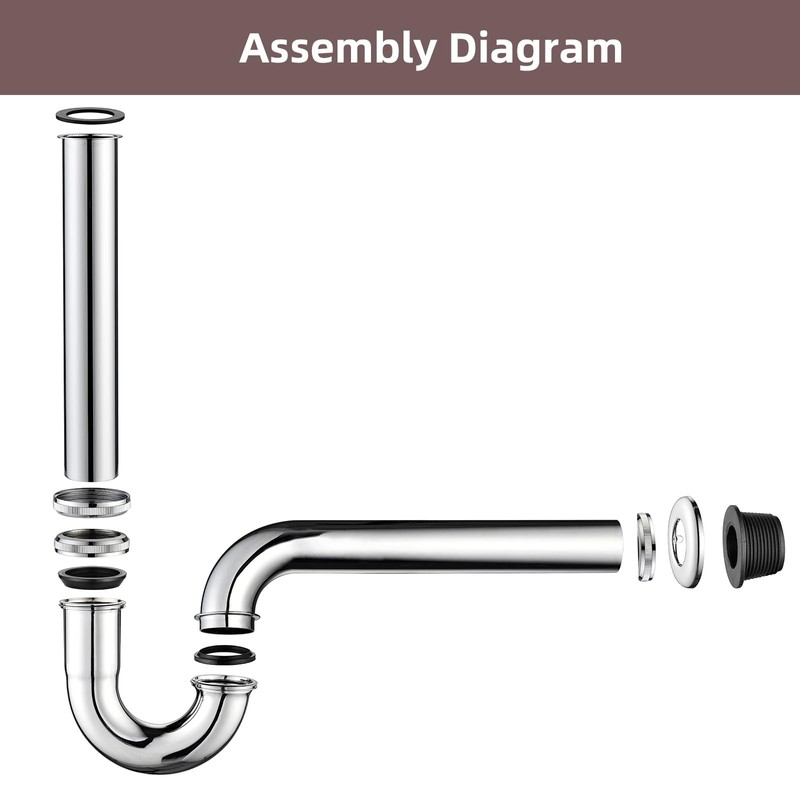 Heixutas Brass P Trap Bathroom Sink: 1 1/4 Sink Trap