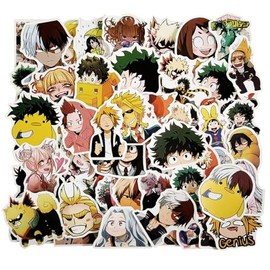 100 My Hero Academia Stickers Cute Cartoon Sticker Pack Anime Character Stickers Moe Goods Stickers Waterproof Decal Car Water Bottle Travel Box Laptop Guitar Helmet Bike Decoration Diary Stationery