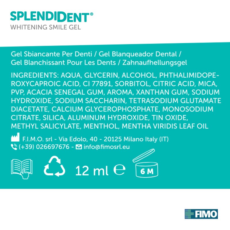 SPLENDIDENT Gel sbiancante dentale - Formula avanzata con PAP, applicazione