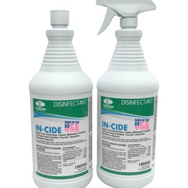 Theochem In-Cide Disinfectant Spray EPA Registered Kills 99.9% of Germs Norovirus MRSA – Multi Surface Cleaner for Homes Schools Hospitals Fresh Scent 32 oz 2 Pack