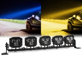MOVOTOR 22 Inch LED Light Bar,Dual Color-Amber White 150W Spot Beam Off Road Lights With On/Off Wiring Harness Kit For Tractor,ATV,UTV,Boat,Trucks Roof Bumper
