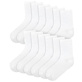 A2Z 4 Kids Boys Girls Back to School Cotton Rich Plain Ankle - Socks 970 6 Pack White 2-3 (6-8.5)