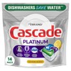 Cascade Platinum Plus ActionPacs Dishwasher Detergent Pods, Fresh, 14 Count