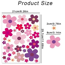 2PC Flower Design Stickers Kit,PCS Vinyl Waterproof Stickers, Decoration on The Surface of an Object, for Bicycles, Scooters, and Surface Decorations Windows, Diaries, Laptops, Suitcases (Color B)