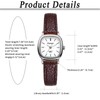 JewelryWe Women Leather Watches Small Square Analog Quartz Watch Simple
