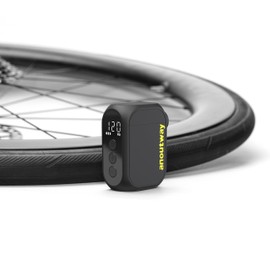 Anoutway Air Pressure Display, Bicycle Air Pump, Portable, Electric Pump, Portable Pump, Small Size, Compatible with All Valves