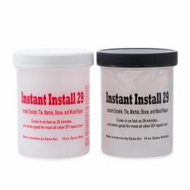 Instant Install 29-20 oz Epoxy Permanent Repair Kit - Granite, Marble, Porcelain, Quartz, & Tile - Chips/Cracks - Rebonds/Rebuilds Missing Pieces - Dry in 29 Minutes - Tintable with EZ-Tint