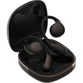 AVIOT TE-H1 Open-Ear Earphones, Non-occluding Design, Ear-Hook Style, Hi-Res Audio and LDAC, Sound Leakage Reduction Mode, Up to 42 Hours of Playback, Lightweight Design (Silver) (Black)