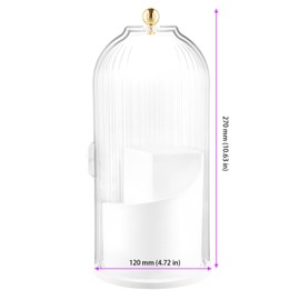 ZEONHEI 2 PCS Makeup Brush Holder Organiser, 360 Degree Rotating Makeup Organiser with Lid, 3 Compartments Cosmetics Organiser Makeup Brushes Container for Vanity, Dressing Table, Travel