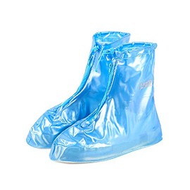 Waterproof Shoe Covers Reusable Non Slip Snow Rain Shoe Covers Shoe Protector Guards Water Resistant Overshoe (Small, Blue)