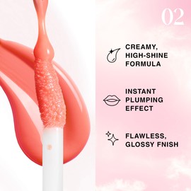 SELESTIA BEAUTY Lip Plumper Gloss Lip Job - Plumping Lip Gloss with Glossy Finish - Lip Pump Gloss with Hydrating & Smoothing Formula - 0.14 Fl Oz (Slinky Silk)