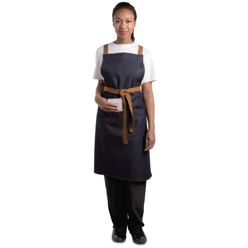 Whites Chefs Clothing B984 Southside X-Cross Back Apron With Tan