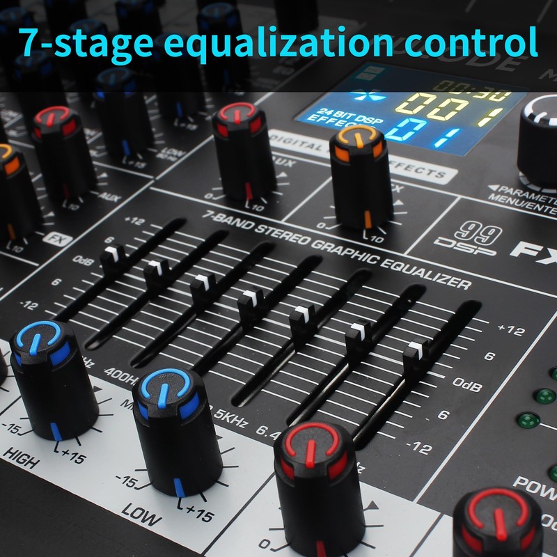 FULODE 8-Channel Professional Audio Mixer Sound Board Console 99 Bit