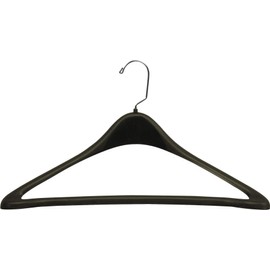 The Great American Hanger Company Extra Large Black Plastic Suit Hanger with Fixed Bar, (Box of 25) 19 Inch Sturdy Extra Large Coat Hangers with Chrome Swivel Hook