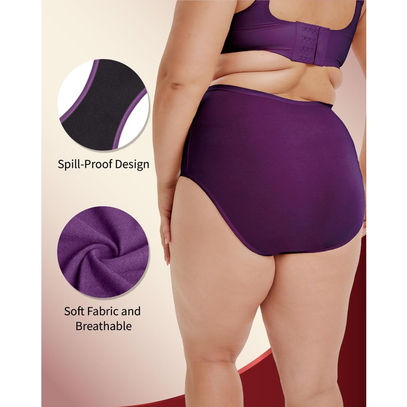 REELINDRY Womens Incontinence Underwear Washable, 2 oz Absorbency Leakproof Panties