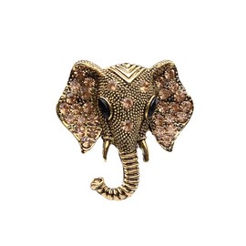 Elephant Crystal Brooch Pin,Rhinestone Animal Elephant Suit Pin Elephant Lapel Pin Badge Jewelry for Women Men Birthday Gifts (Gold)