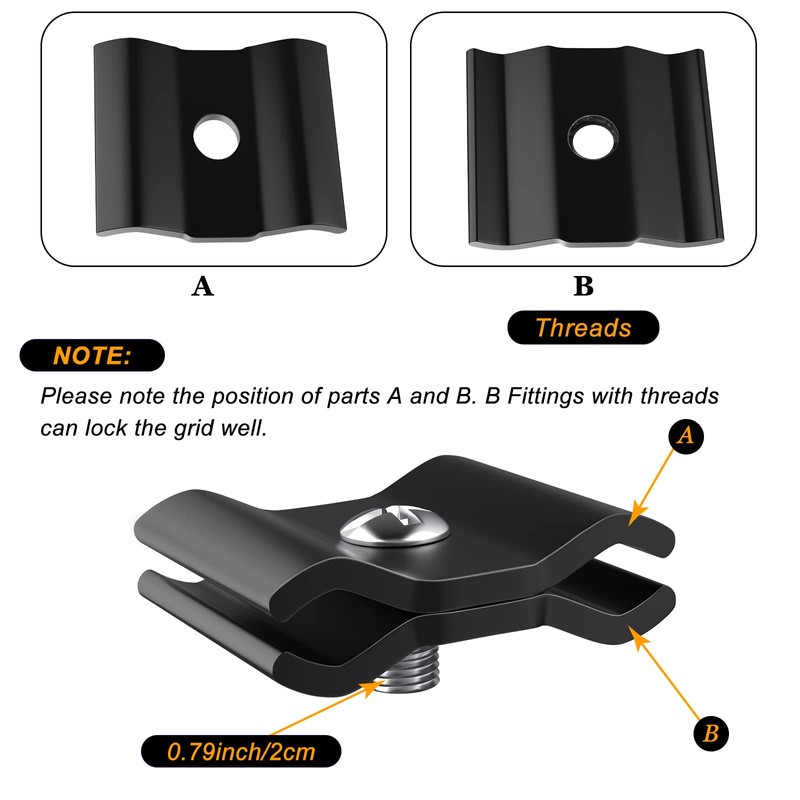 Tcevily 36 Pcs Gridwall Joining Clips Black Wire Grid Panel