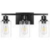 Apenath 3-Light Vanity Light, Matte Black Bathroom Lighting Fixtures Over