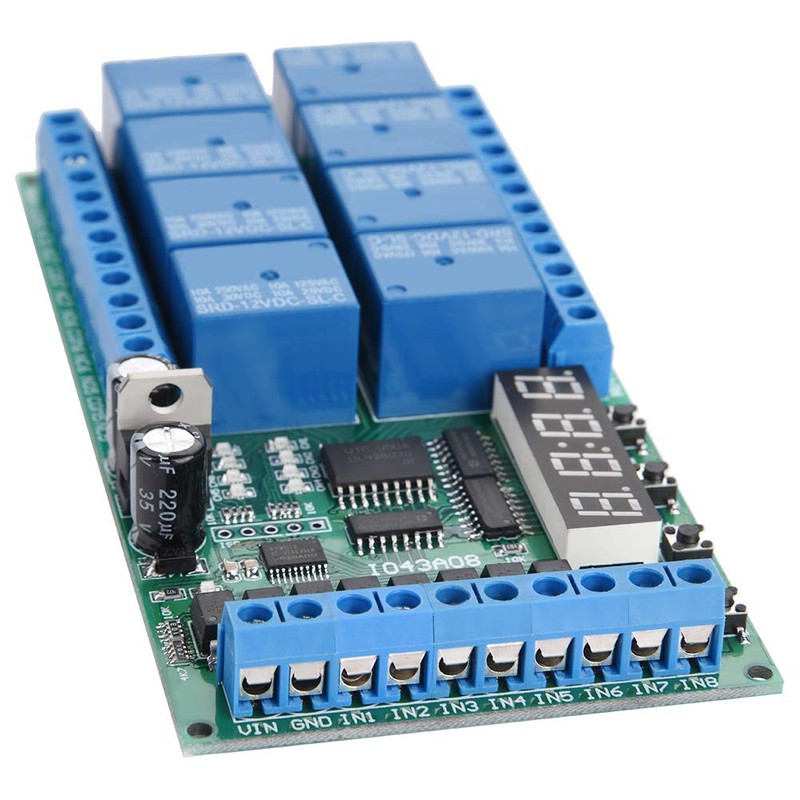 Timer Relay, DC 12V 8 Channels Relay Module Multifunction Time