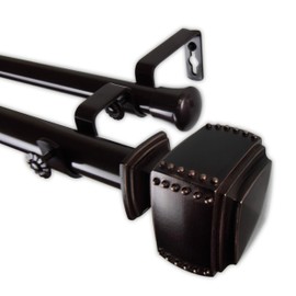Rod Desyne 1" Bennett Double Curtain Rod, 48-84", Bronze