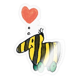 Spreadshirt Janoschs Tiger Duck Heart Love Sticker, Max. 10 x 10 cm, 10 x 10 cm, Transparent Glossy