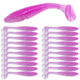 20Pcs Paddle Tail Fishing Swimbaits Soft Plastic Fishing Lures for Freshwater Saltwater Trout Crappie Bass Culter Lures 2.17in/2.56in/3.35in 18 Colors