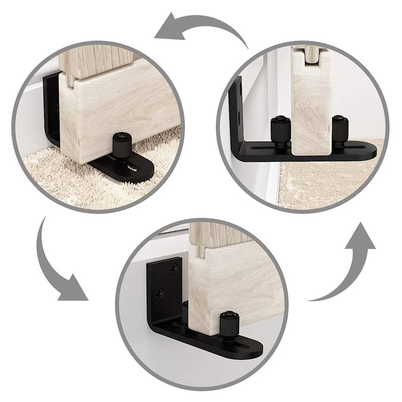 GIFSIN Floor Guide Adjustable Sliding Barn Door Floor Guide Roller