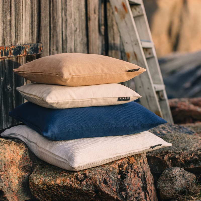 Linum Pepper Cotton Cushion Cover, Light Ice Green, 40 x