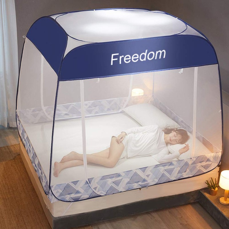QCM Pop-Up Mosquito Net Tent Canopy for Beds, Self-Standing Tent