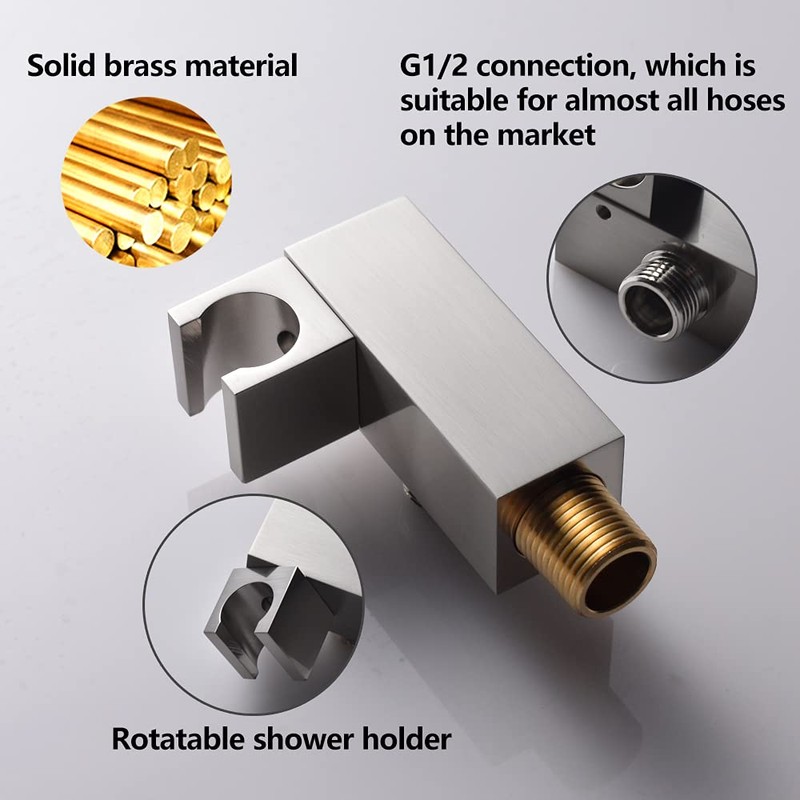 WHSHOWER Brushed Nickel Solid Brass Shower Wand High Pressure Handheld