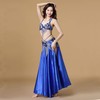 MUNAFIE Belly Dance Skirt Two Side Slit Satin Skirt Dark