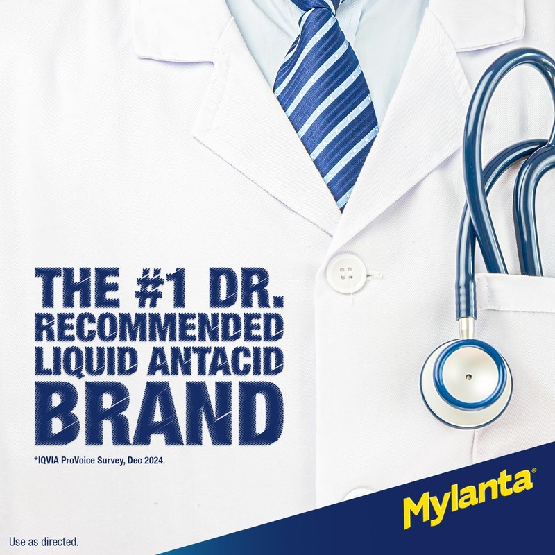 Mylanta Heartburn and Gas Relief, Liquid Antacid, Vanilla Caramel Flavor,
