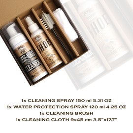 MUDY Suede Shoe Cleaner & Nubuck Shoe Cleaner and Water Repellent Kit with 4-Side Suede Brush