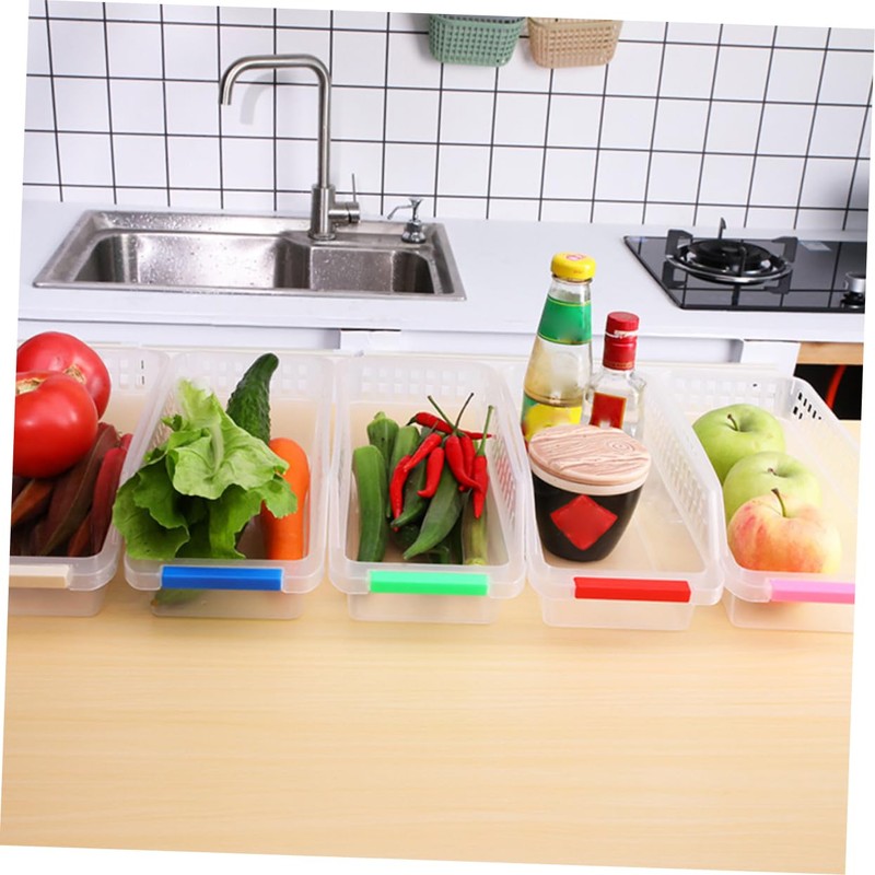 SHOWERORO 4pcs Plastic Drawer Storage Basket Multi-Purpose Sundries Organizer for