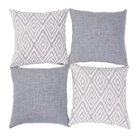 HPUK Decorative Throw Pillow Covers Set of 4 Couch Pillows Accent Cushion Cover for Couch Sofa Living Room, 20"x20" inches, Grey