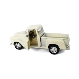 Kinsmart 1/32 Scale 1955 Chevy Stepside Pick-up Truck Metal Diecast Model Collection Pull Back Action White