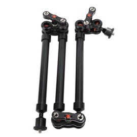 755mm Universal Arm Stand 3 Sections Adjustable Photography Extension Support for Camera Light Microphone Phone Clip