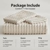 WARMDERN Boho Duvet Cover Set King Size,Khaki Striped Duvet Cover