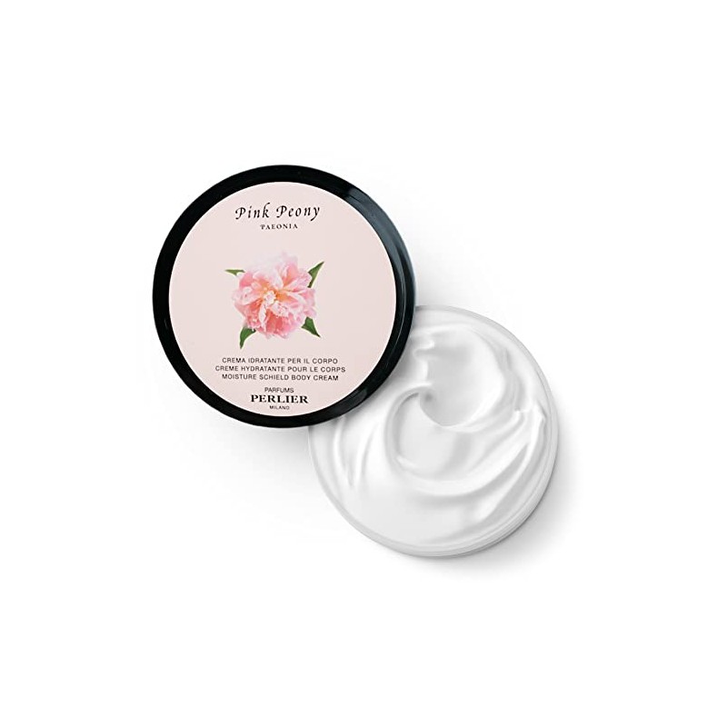 Perlier Pink Peony Body Cream - Moisturizing Non-Greasy Cream For