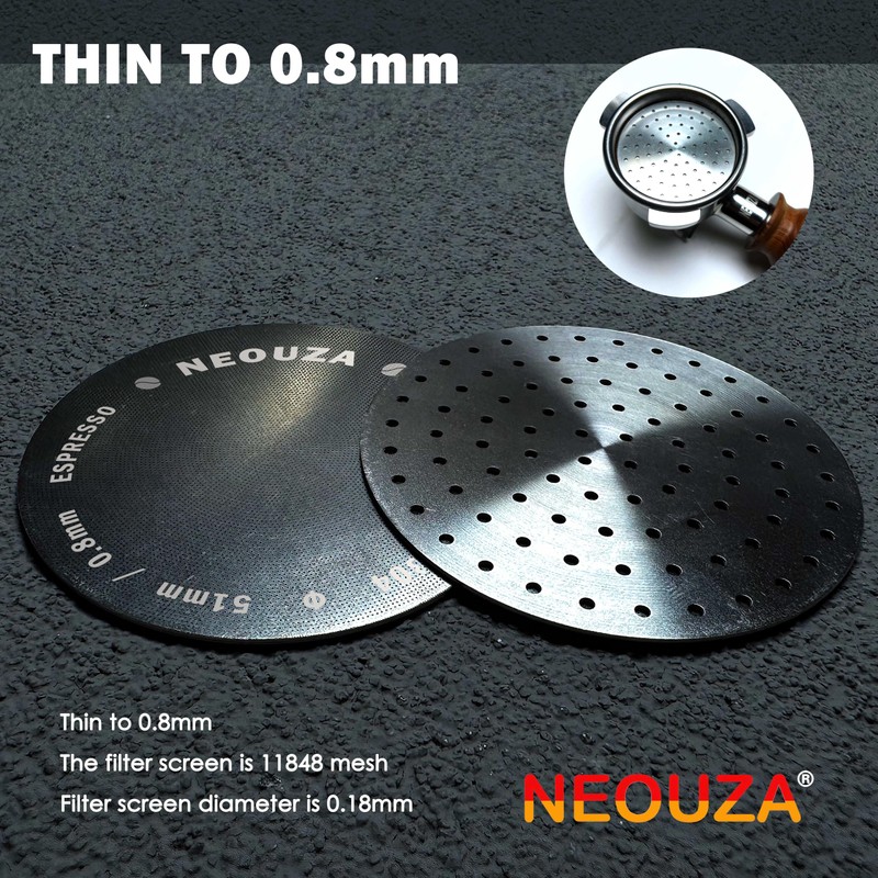 NEOUZA V3 Espresso Puck Strainer 51mm 0.8mm Thick Mesh Filter