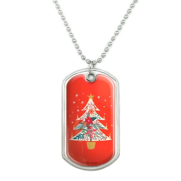 GRAPHICS & MORE Christmas Tree with Candles Military Dog Tag