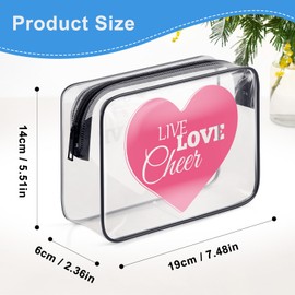 Cheer Gifts for Girls Women Makeup Bag Cheerleading Gifts Cheerleader Cheer Team Inspirational Gift Clear Cosmetic Bag Christmas Birthday Graduation Gift for Cheer Sister Friends PVC Toiletry Pouch
