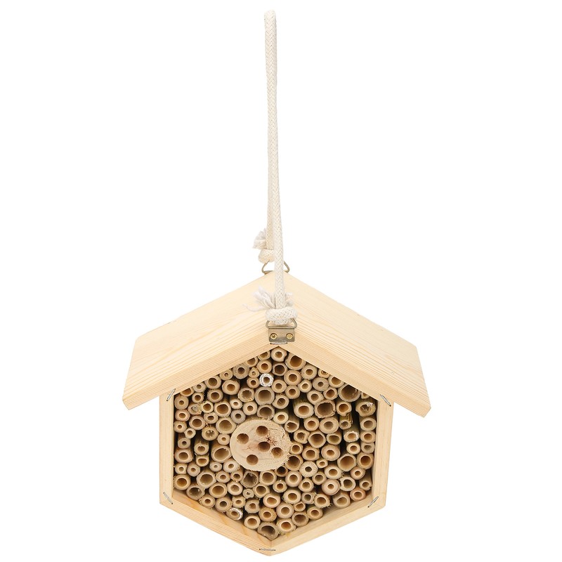 Wooden Bee House Decorative Hanging Insect House Insect Hotel for