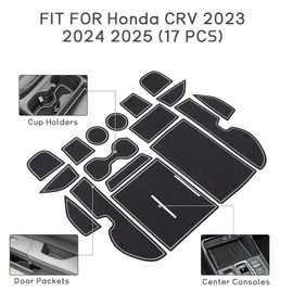 POSAID Center Console Liners for Honda CRV 2023 2024 2025 Cup Holder Insert, Center Mats for CR-V Accessories Non-Slip Anti Dust Interior Mats 17PC Set, White Trim