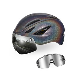 Odoland adult bike helmets set, bike helmets,shinning colorful, sunglasses,orange