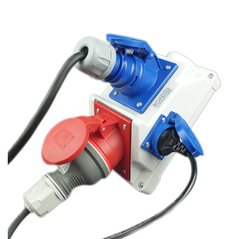 RoadEu Combination Wall Socket, 16 A CEE Socket 5P with