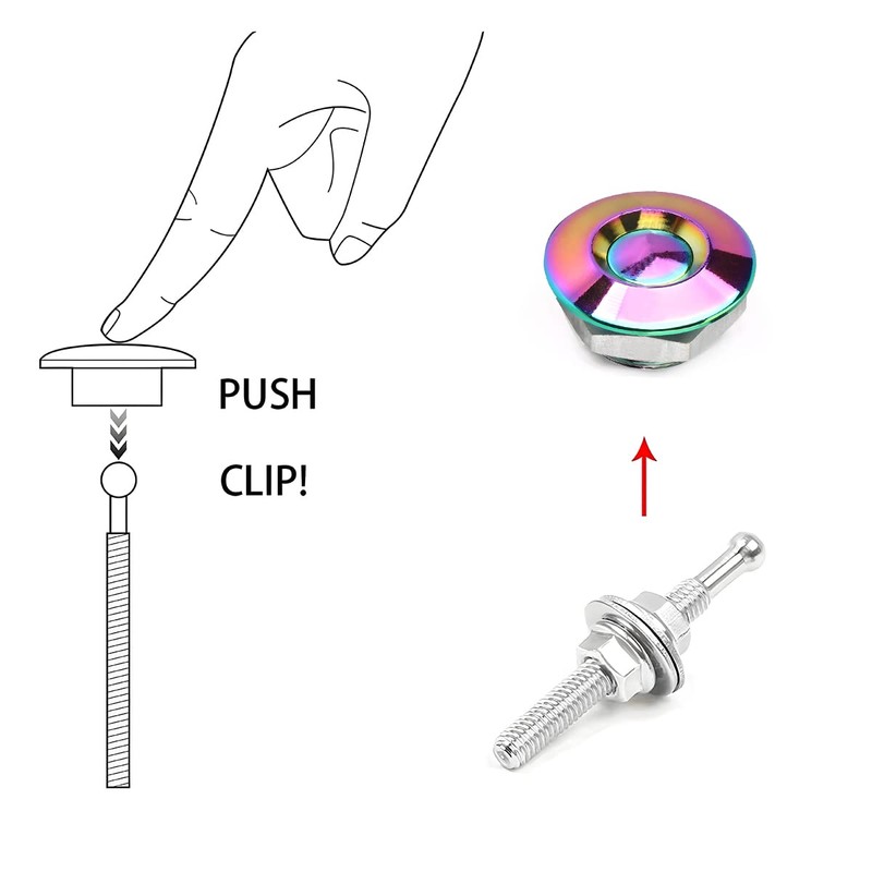 4PCS Universal Vehicle Hood Pins, Quick Release License Plate Lock