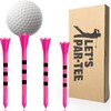 Pink Golf Tees 5 Prong with Black Stripe Bulk 100