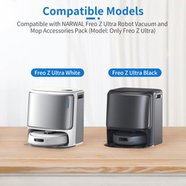 BUXEBUX 22 Pack Replacement Parts for Narwal Freo Z Ultra Robot Vacuum Cleaner Spare Accessories Kit, 1 Main Roller Brush, 4 Hepa Filters, 4 Mop Pads, 6 Dust Bags, 6 Side Brush, 1 Clean Tool